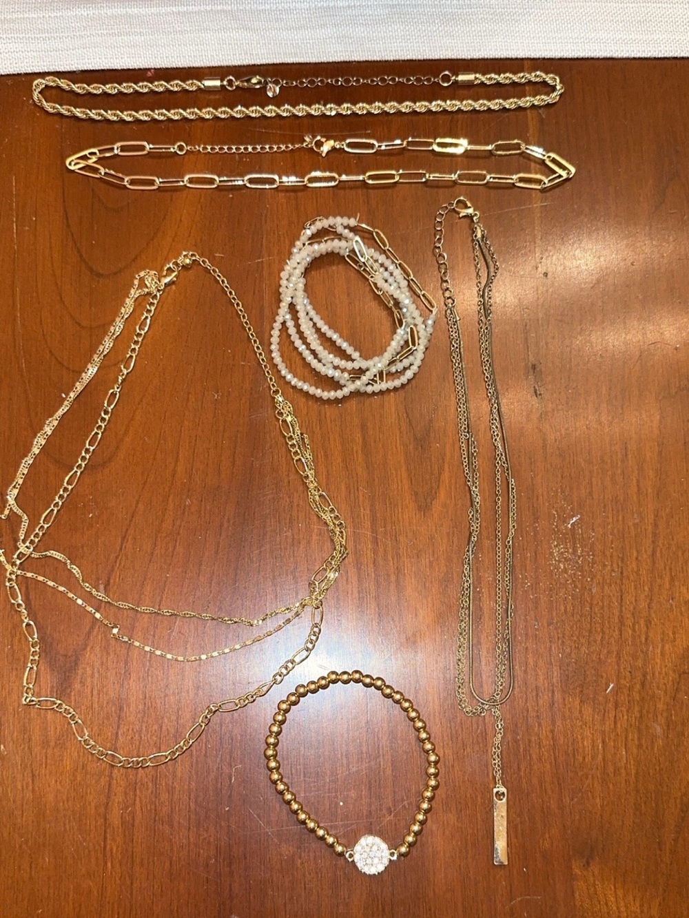 T.J.Maxx Gold-Tone Layered Necklaces and Beaded Bracelet Set